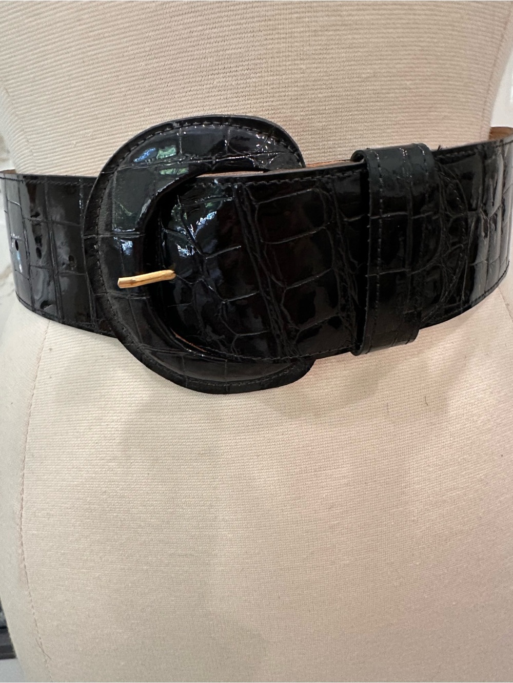 Vintage Anne Klein Black Wide Belt